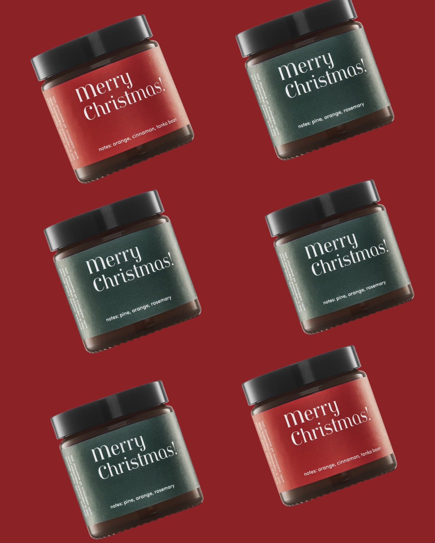 Merry Christmas "Fir" scented candle 100% natural rapeseed wax 120g