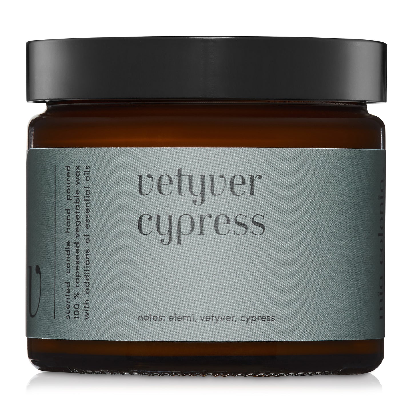 "Vetyver Cypress" scented candle 100% natural rapeseed wax 250g