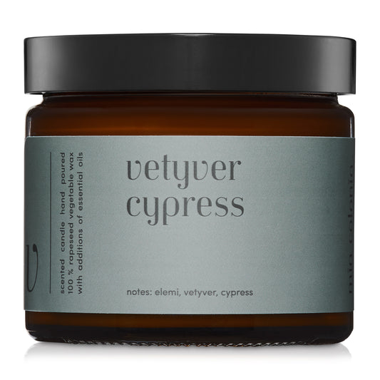 "Vetyver Cypress" scented candle 100% natural rapeseed wax 250g