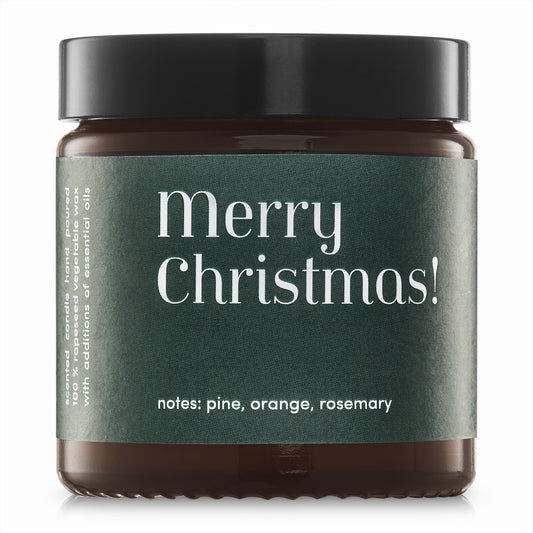 Merry Christmas "Fir" scented candle 100% natural rapeseed wax 120g