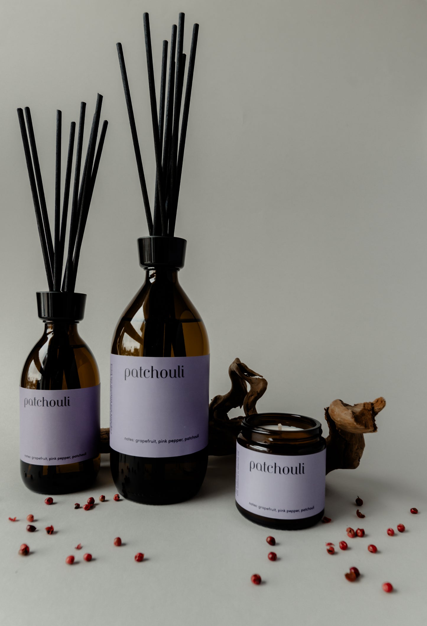 "Patchouli" scented candle 100% natural rapeseed wax 120g