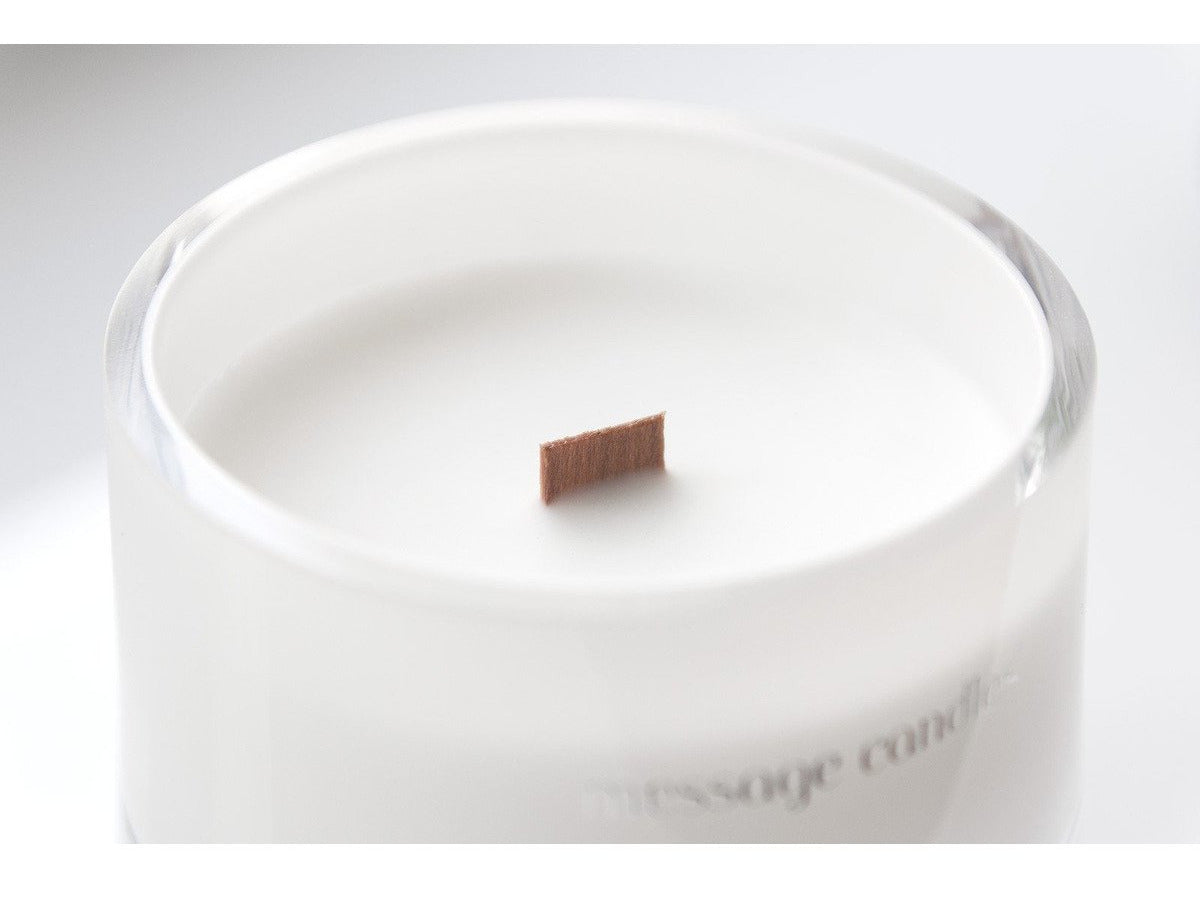 white luxury message candle